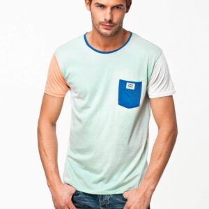 Men's Standard Style Sky Blue T Shirt With Blue Pocket
