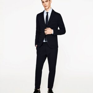 Men's Fitted Rich Boss Jet Black Corporate Suit